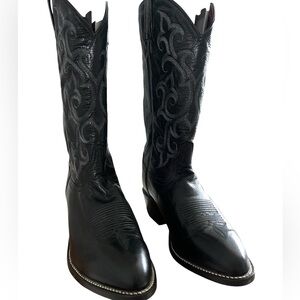 TONY LAMA Mens Size 8.5 EE Black Leather Cowboy Western Boots